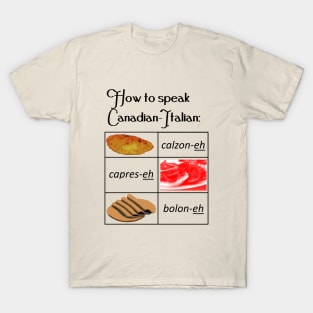 How to speak Canadian-Italian T-Shirt